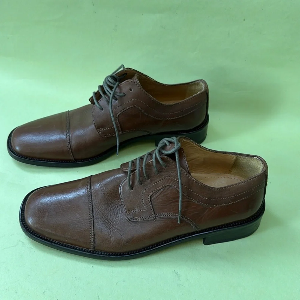 New brown Stafford leather oxfords